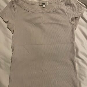 Women's Cream Ribbed Top